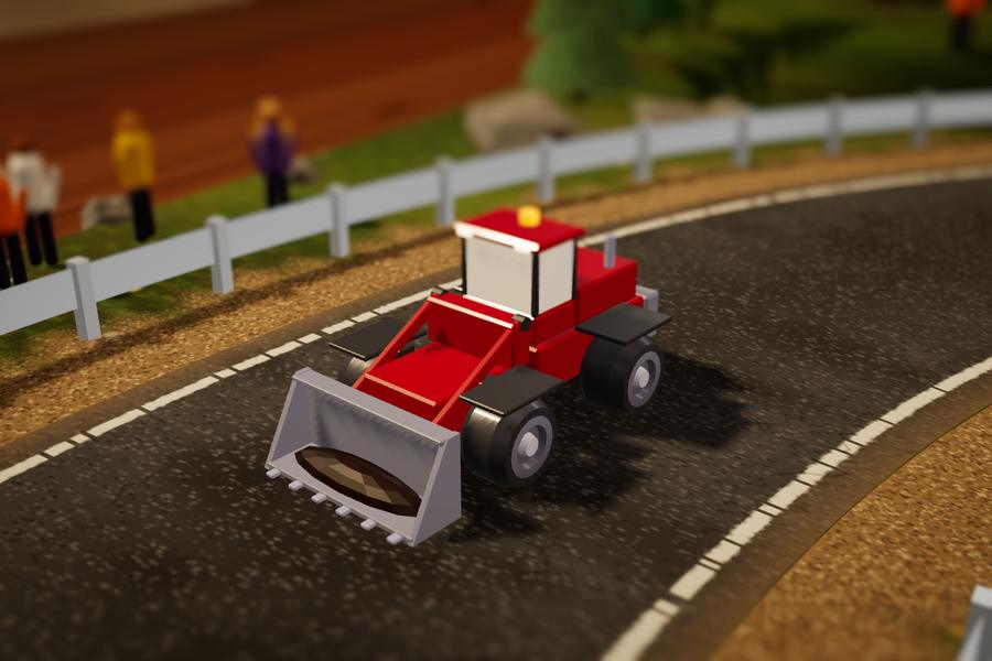 Front Loader, the red wheel loader with a bucket of earth