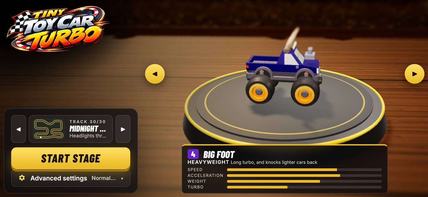 The garage: picking a monster truck and a track before the race
